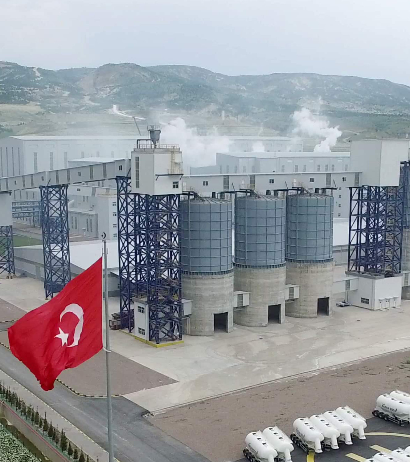 factory with turkish flag